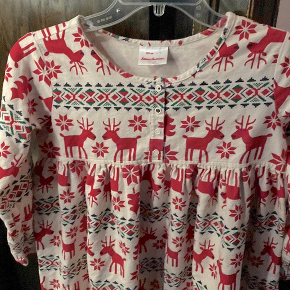 NWOT Hanna Anderson Holiday Print Rib Dress 150 cm 12 - Picture 3 of 6